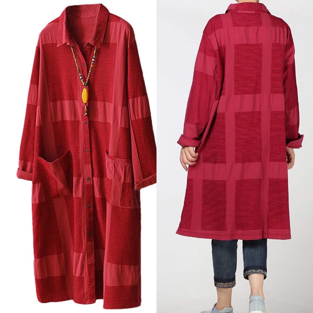 WOMANS RED YE’ OVERSIZED BUTTON DOWN SHIRT *NWT*